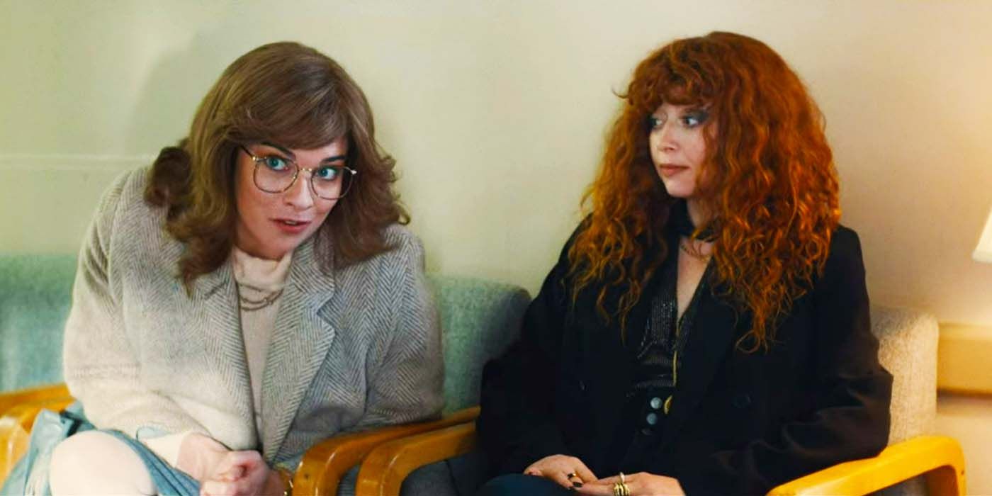 Ruth sitting next to Nadia in Russian Doll.