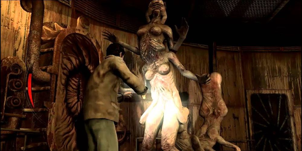 Alex fights Asphyxia in Silent Hill Homecoming