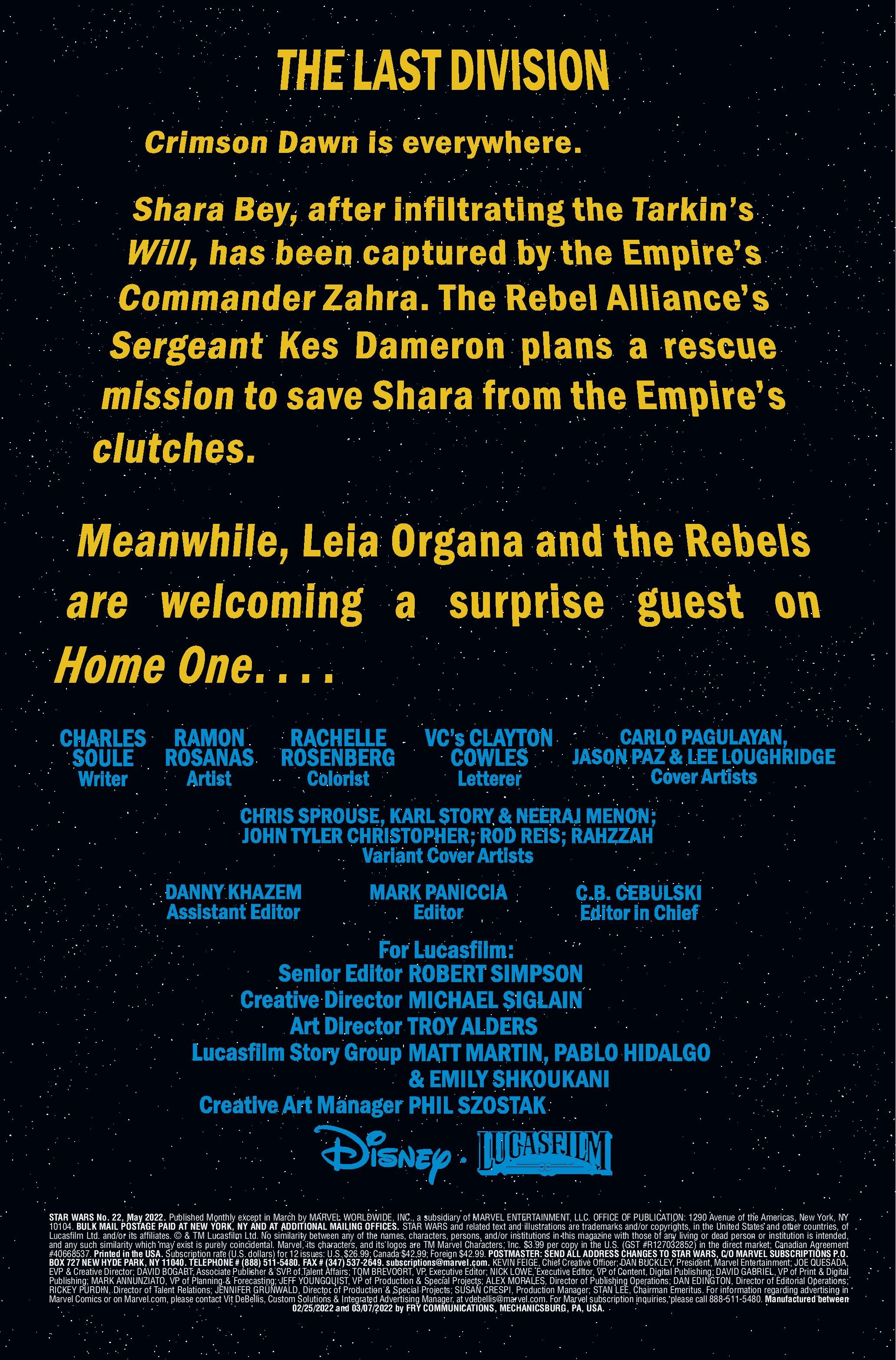 Star Wars 22 title page