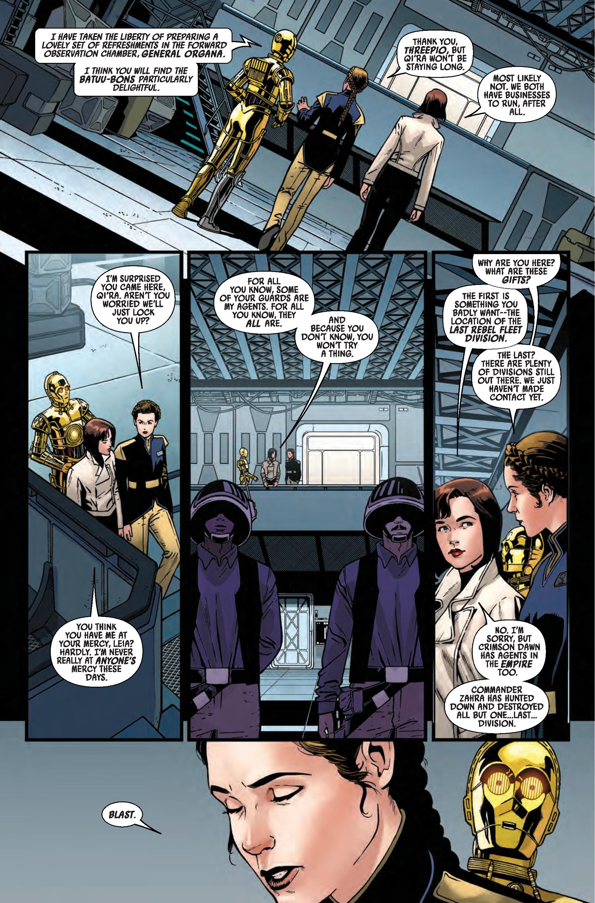 Leia and Qi&rsquo;ra discuss strategy