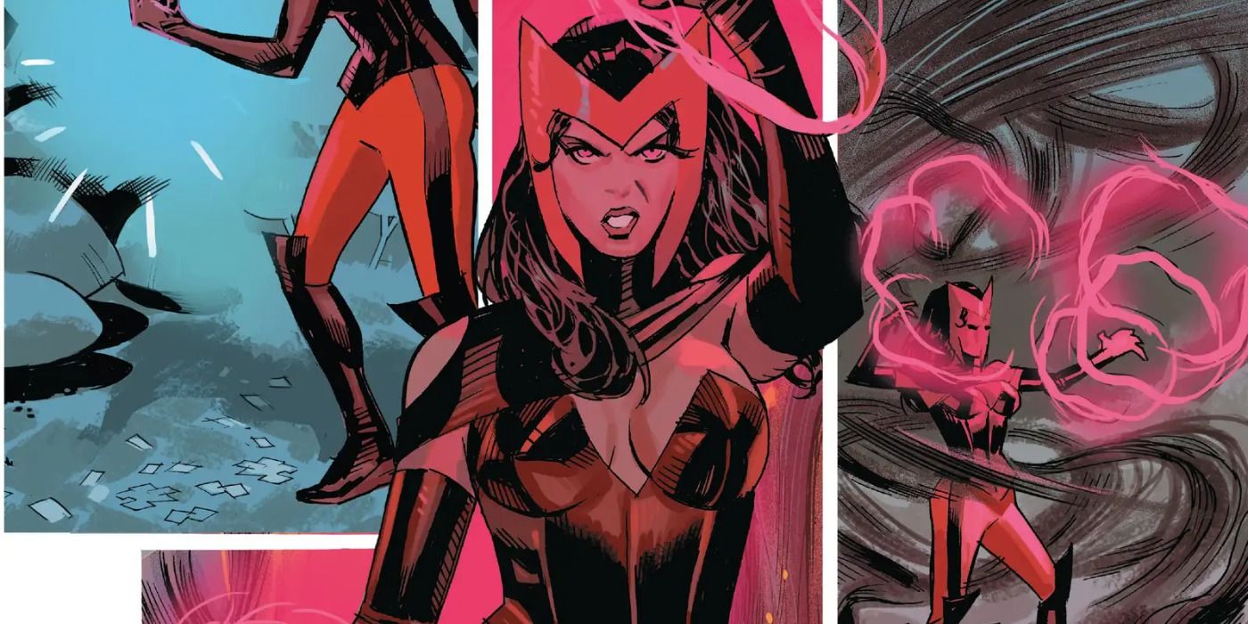 Scarlet Witch uses her powers in Uncanny Avengers comics.
