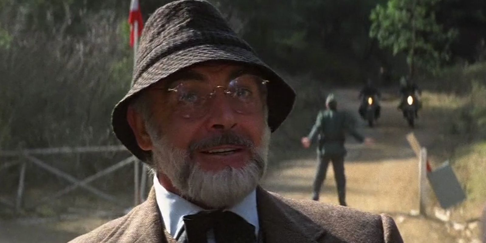 Sean Connery in The Last Crusade in a car smiling