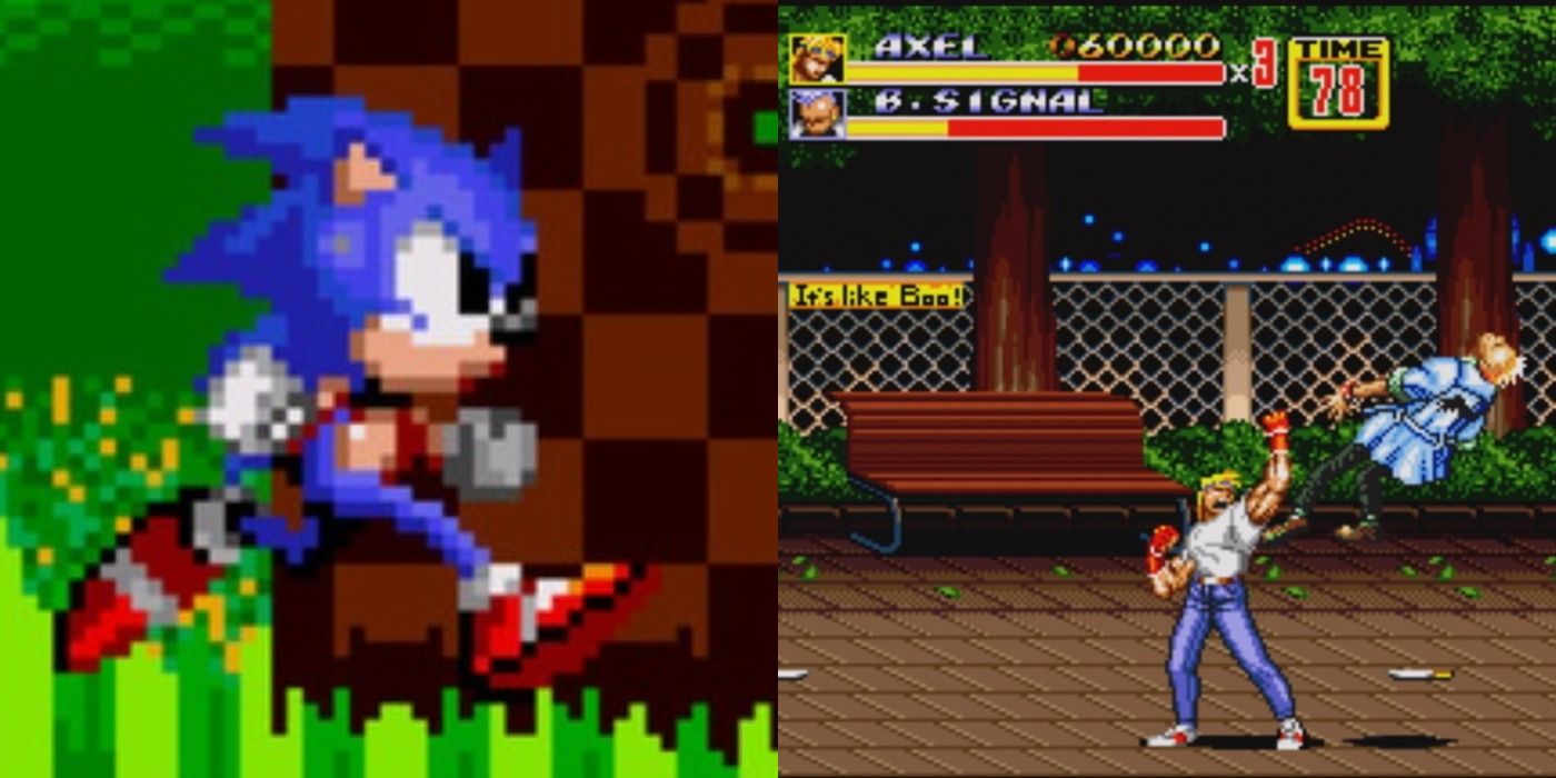 Sonic pictured with Streets of Rage