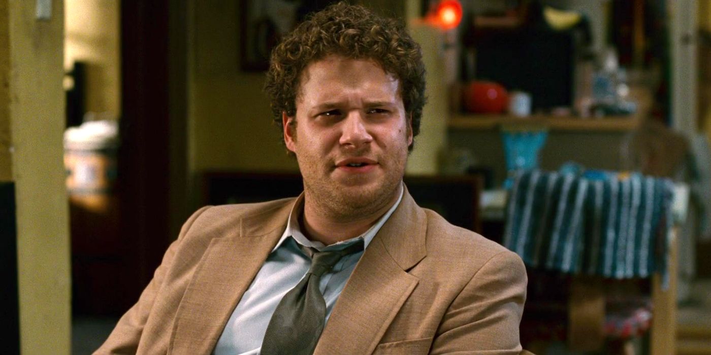 Seth Rogen looking serious in Pineapple Express