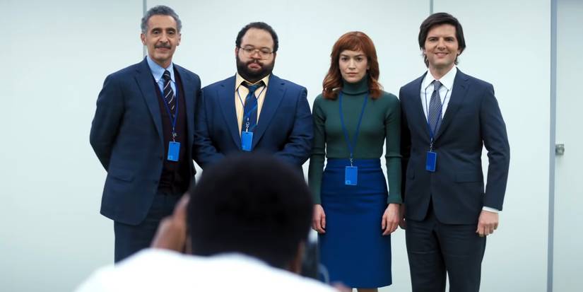 The Severance cast taking a photo