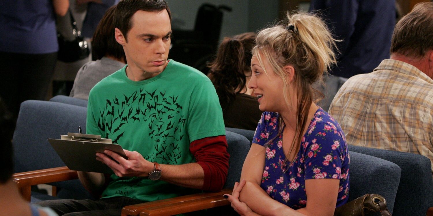 Sheldon and Penny at the hospital in The Big Bang Theory