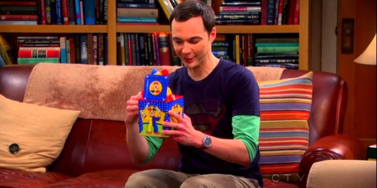 Sheldon with a toy in The Big Bang Theory 