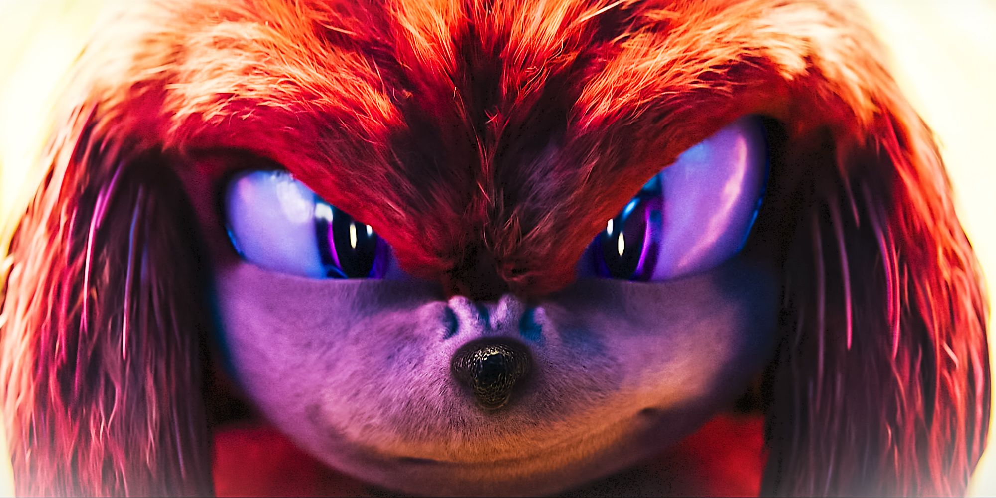 Close-up on Knuckles' face in Sonic the Hedgehog 2