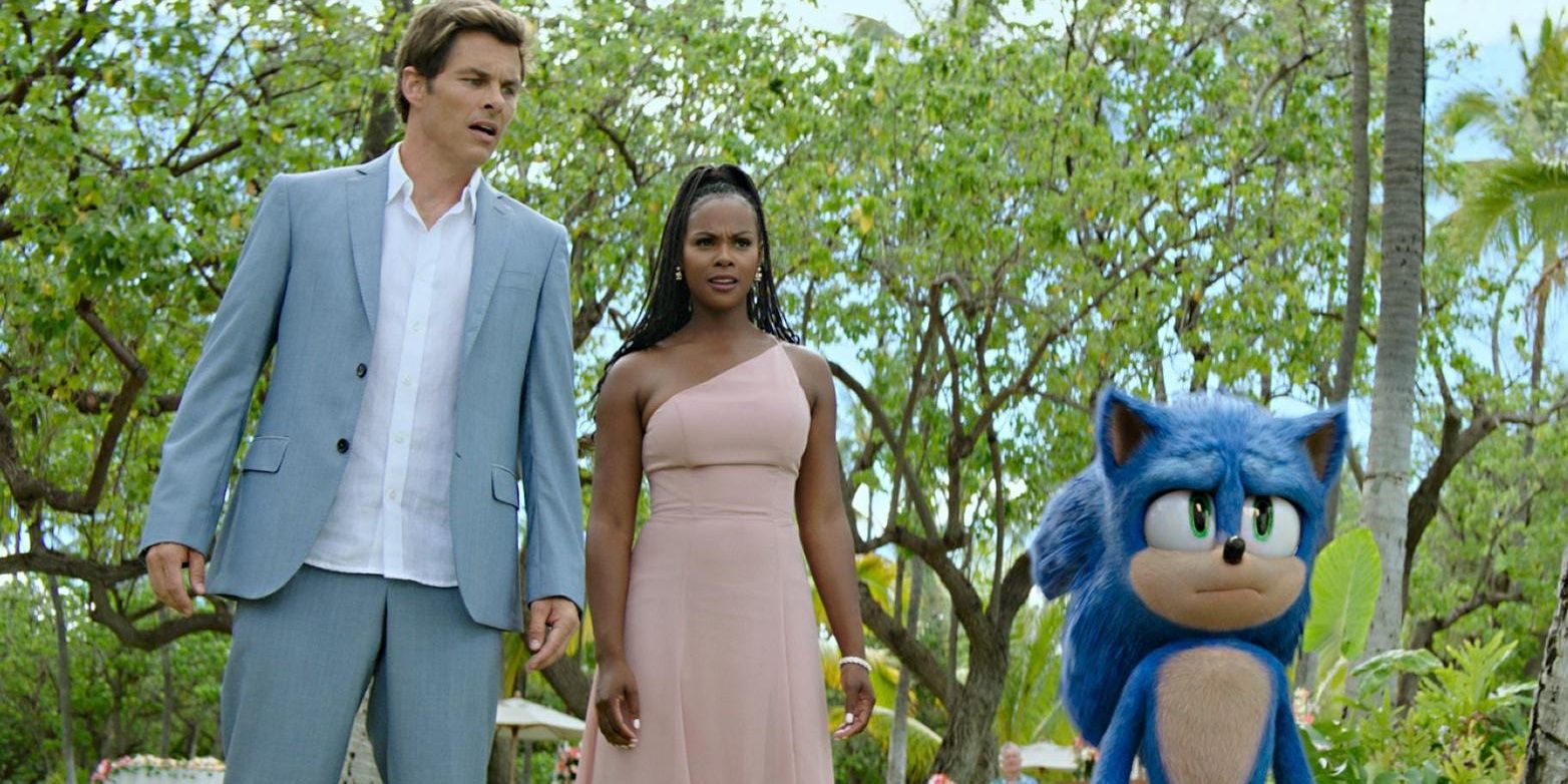 Sonic, Maddy y Tom se asustan en Sonic the Hedgehog 2 