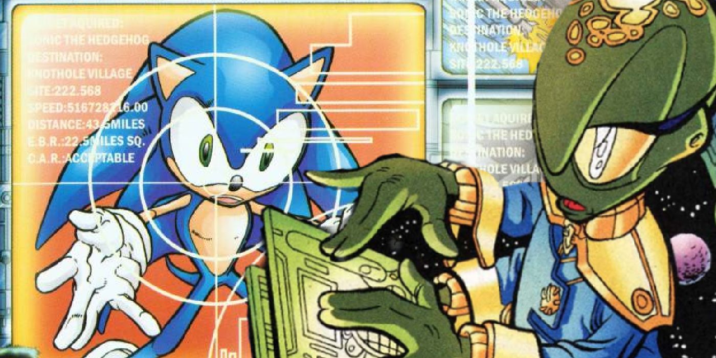 Sonic the Hedgehog and an alien from the Archie Sonic comic.