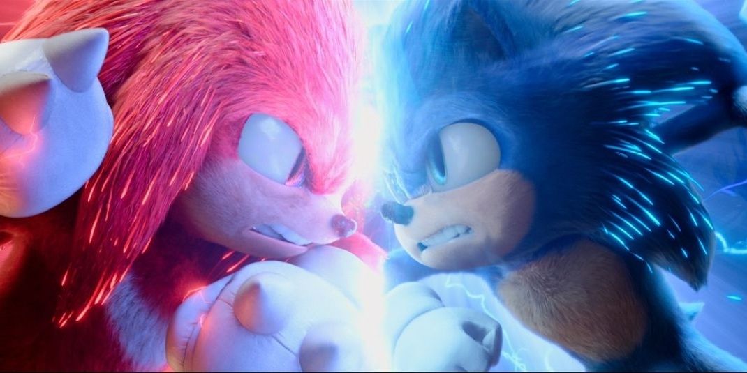 Sonic and Knuckles fighting in Sonic the Hedgehog 2