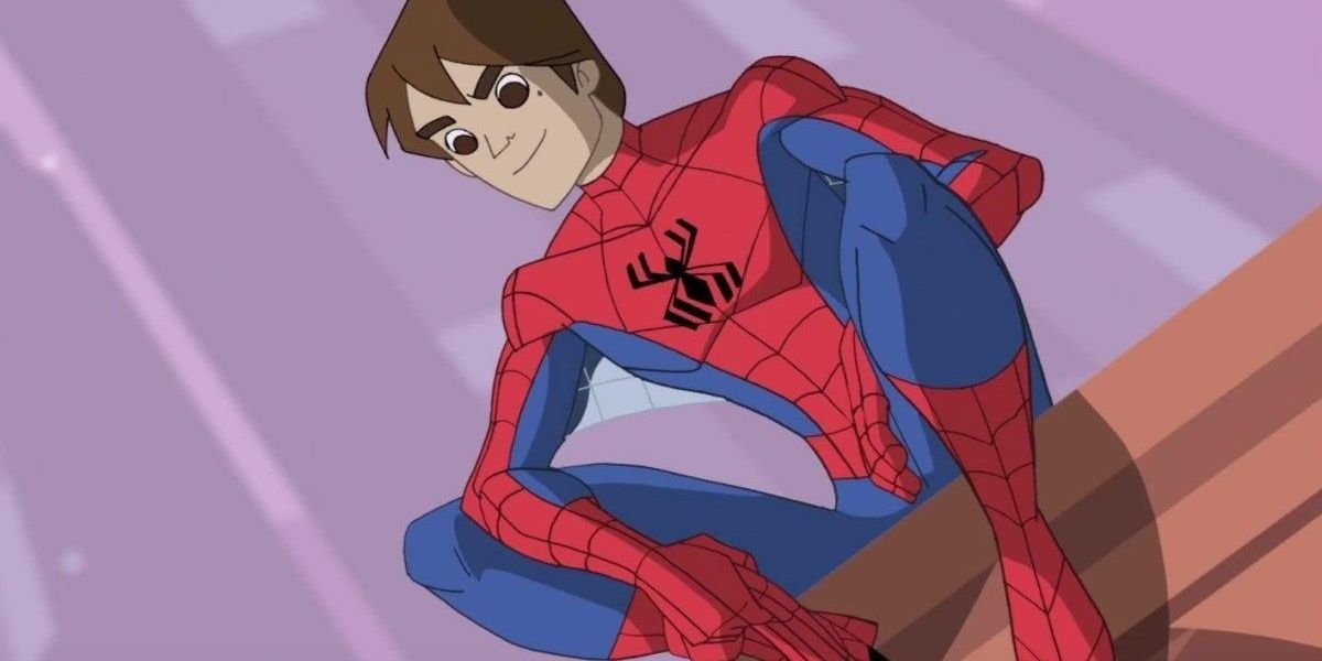 Spectacular Spider-Man smiling on a rooftop