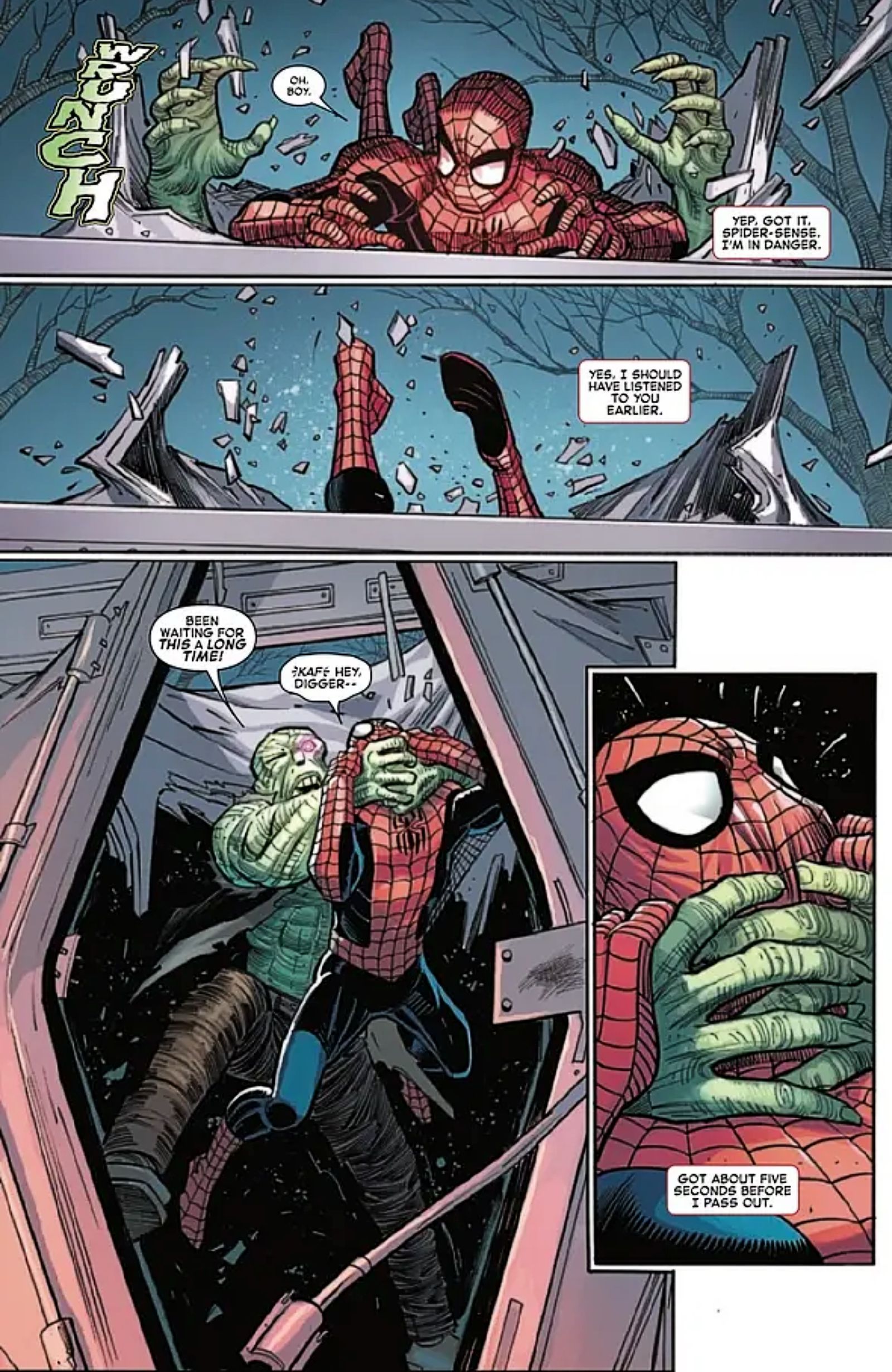Spider Man fights Digger in brand new Amazing Spider Man series