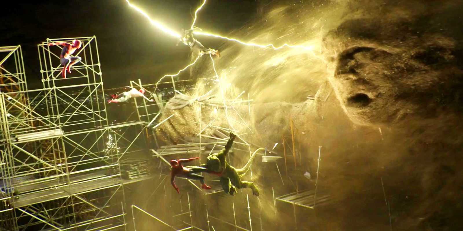 Spider-Man versus Electro Lizard and Sandman in No Way Home