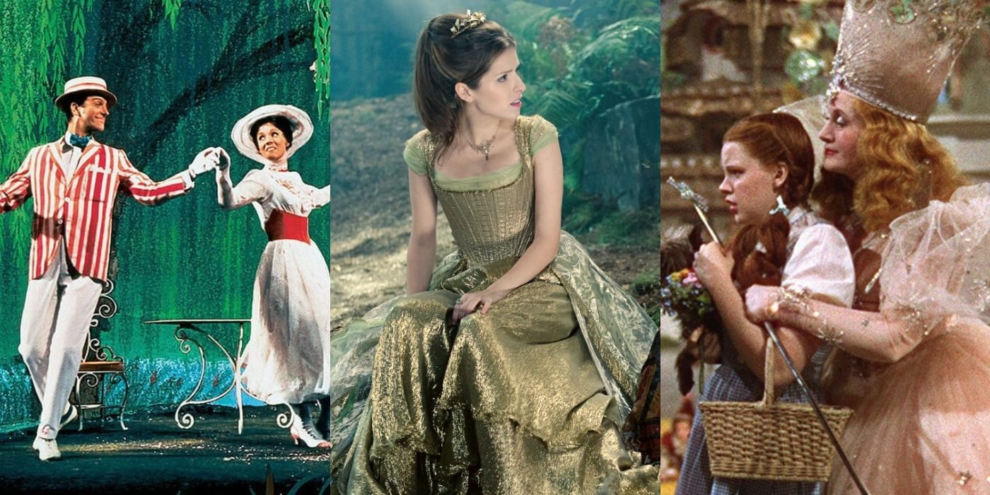 Split image of Mary Poppins, Cinderella and Dorothy and Glinda in Musical feature