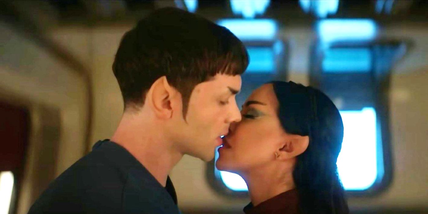 Spock TPring Kiss Strange New Worlds