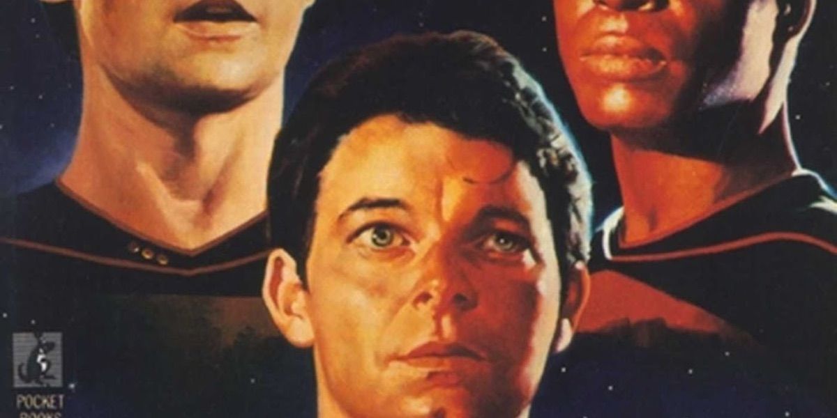 Commander Riker looks on from the cover of Ghost Ship