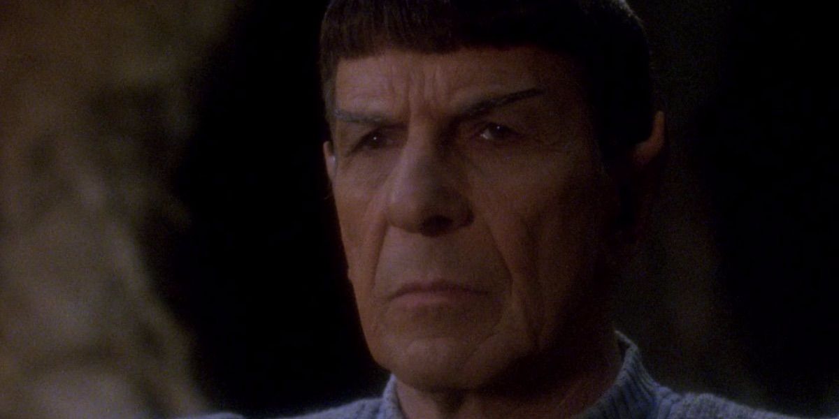 Ambassador Spock looks on in the episode Unification 