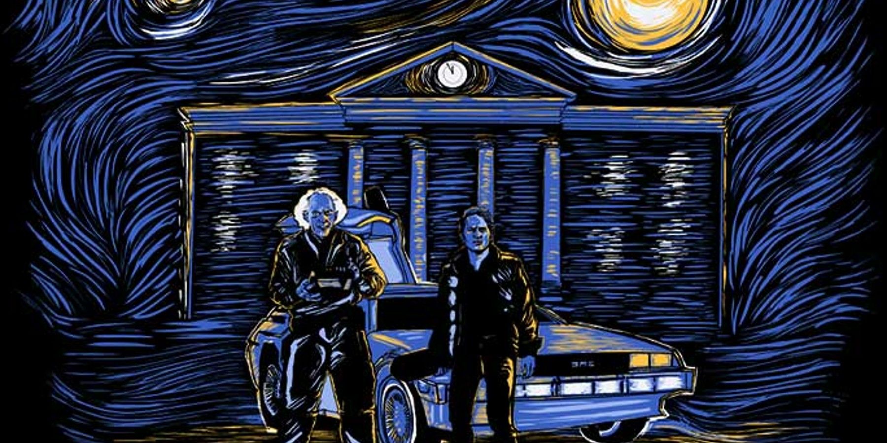 Back to the Future Becomes a Van Gogh Painting in Stunning Fan Art