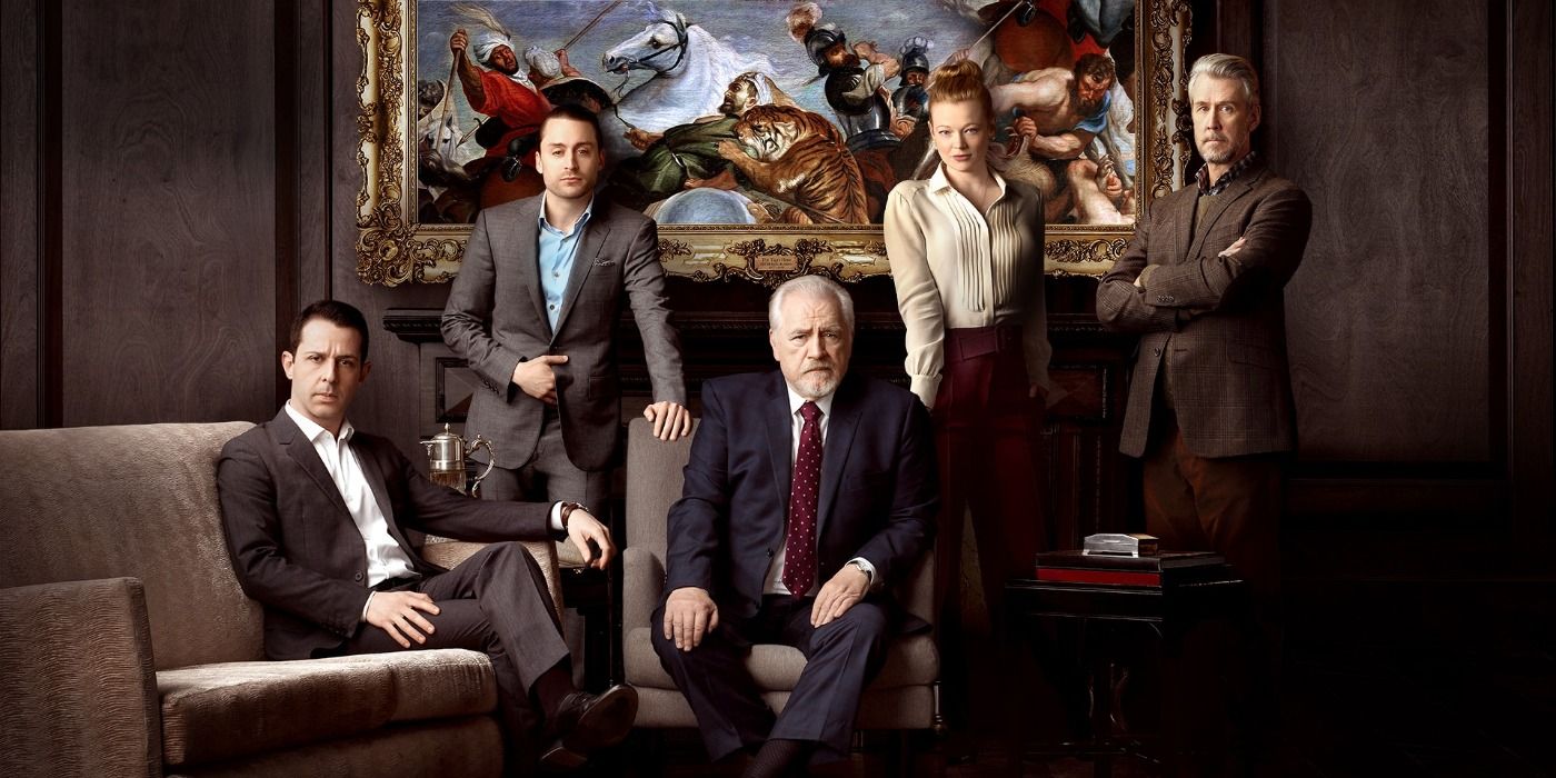 The main cast of Succession including the Roy family