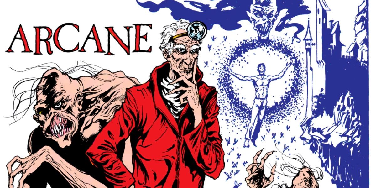 Anton Arcane stands next to his Un-Men from Swamp Thing