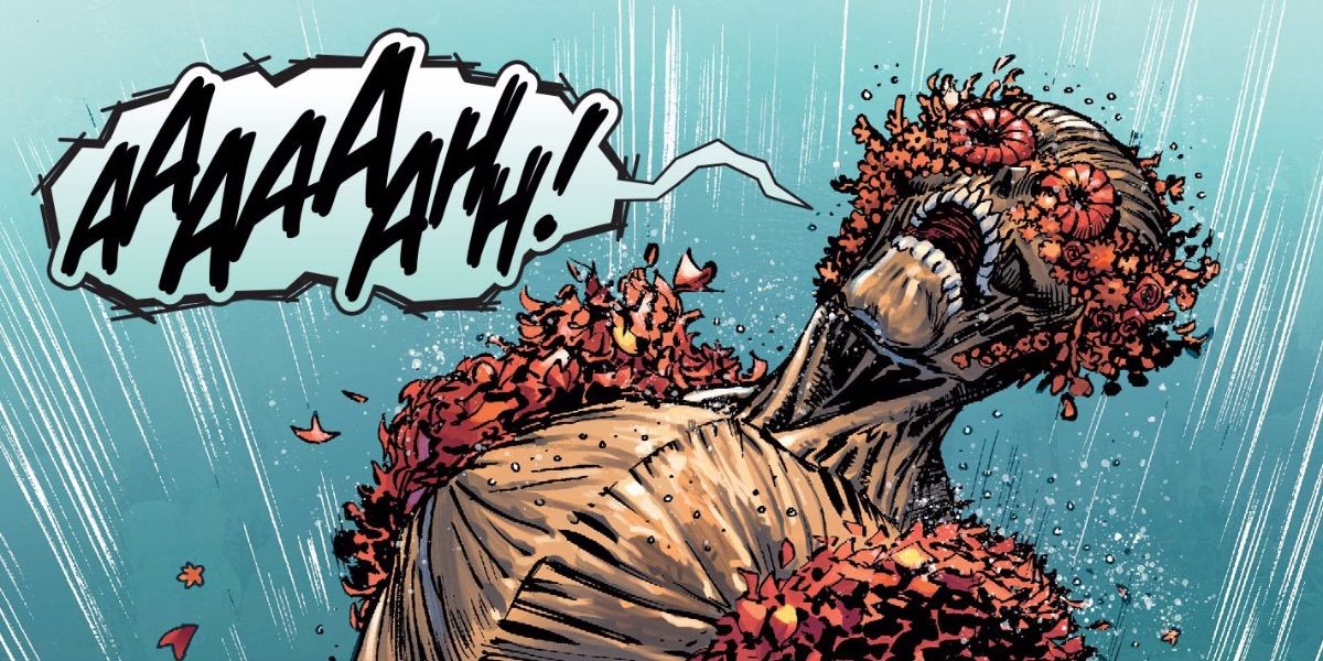 The Floronic Man screams from Swamp Thing