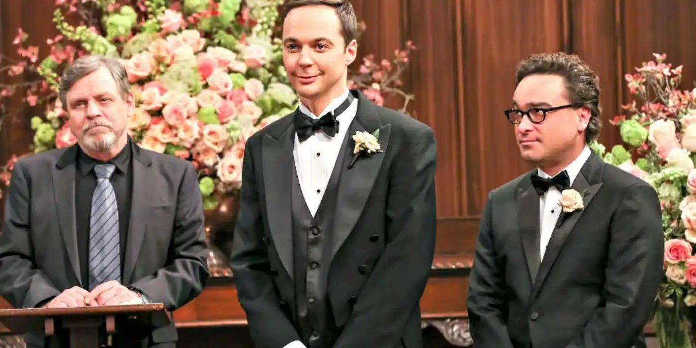 Mark Hamill officiating Sheldon's wedding in The Big Bang Theory