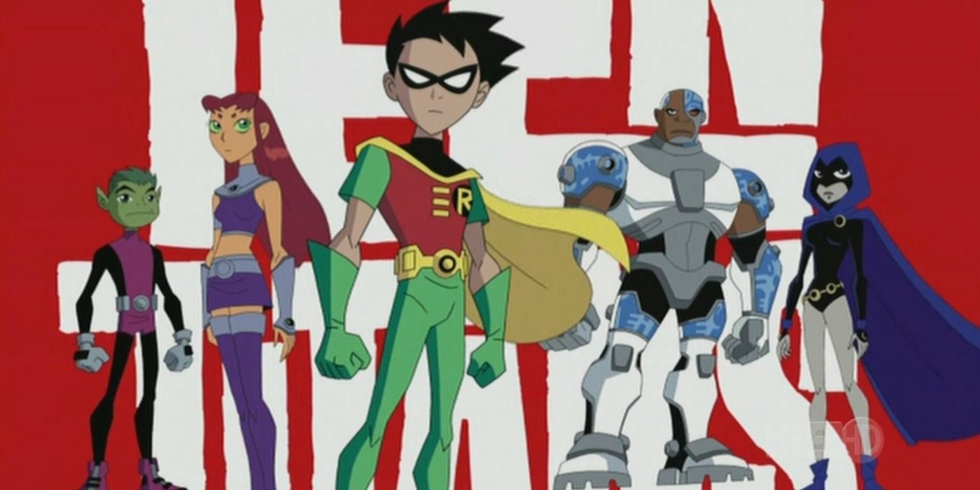 Robin with the rest of the Teen Titans lineup in promo art