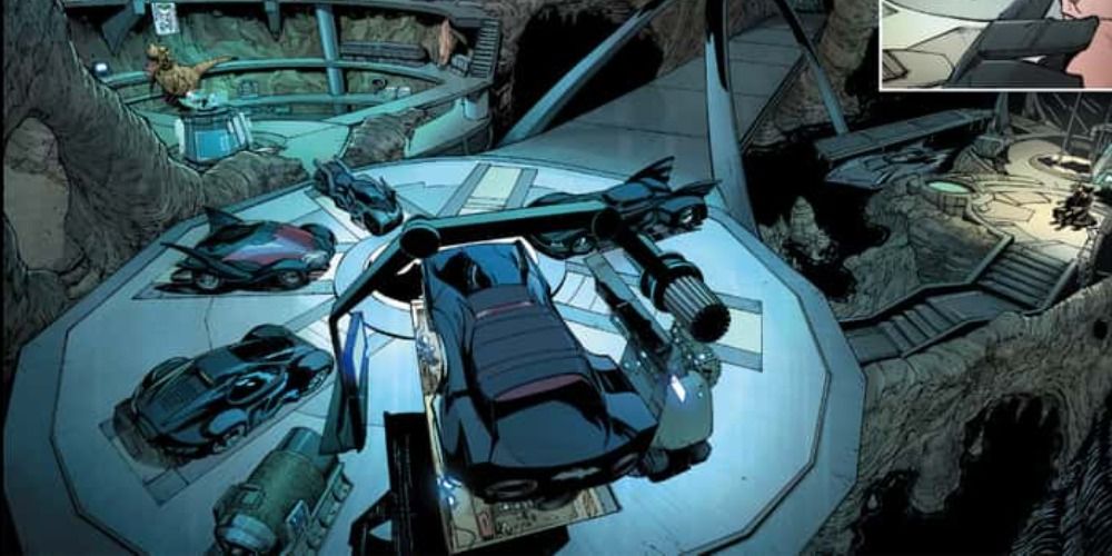 Batmobiles as seen in the the Batcave in Court Of Owls