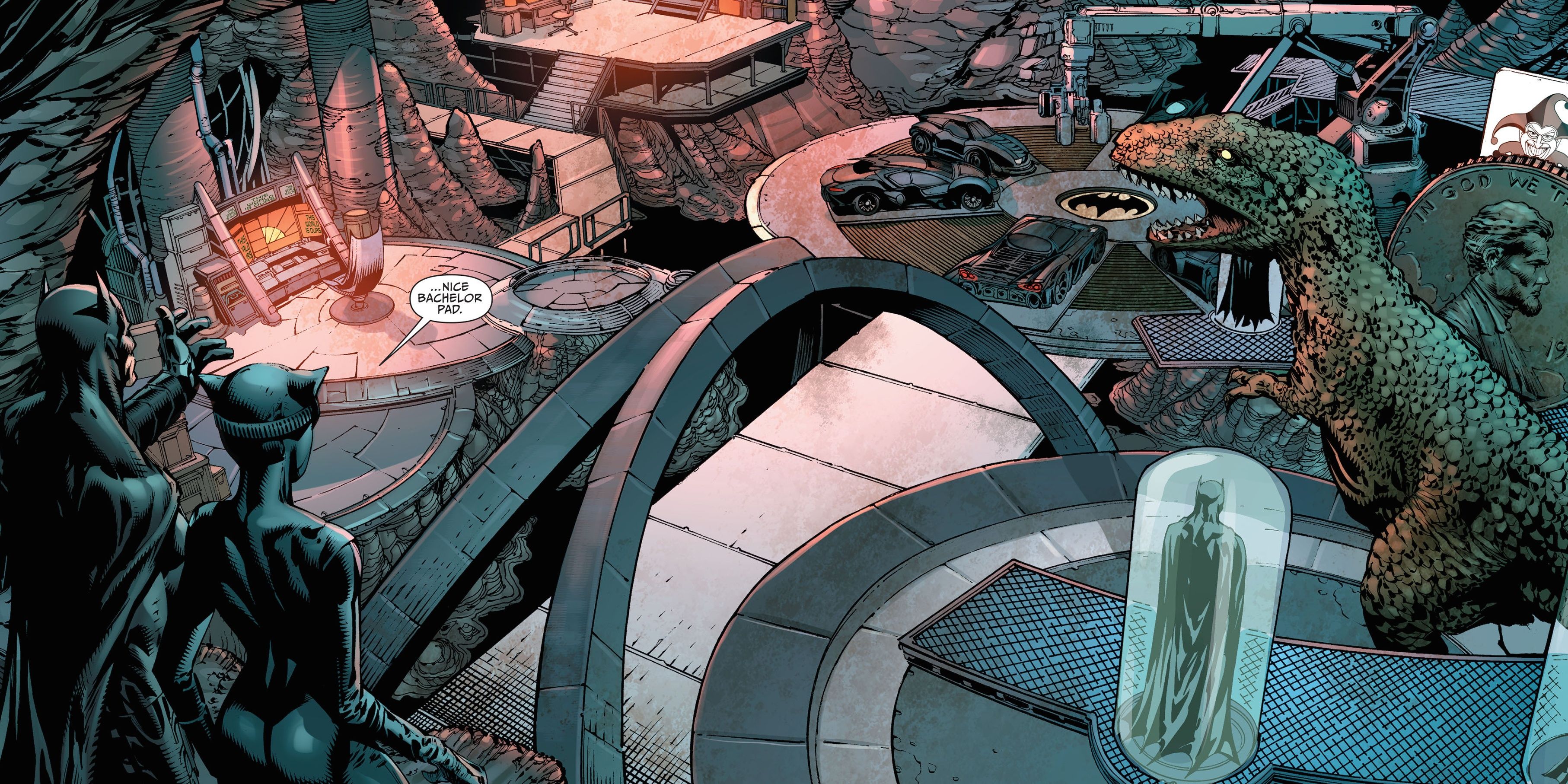Batman shows Catwoman the Batcave in Forever Evil