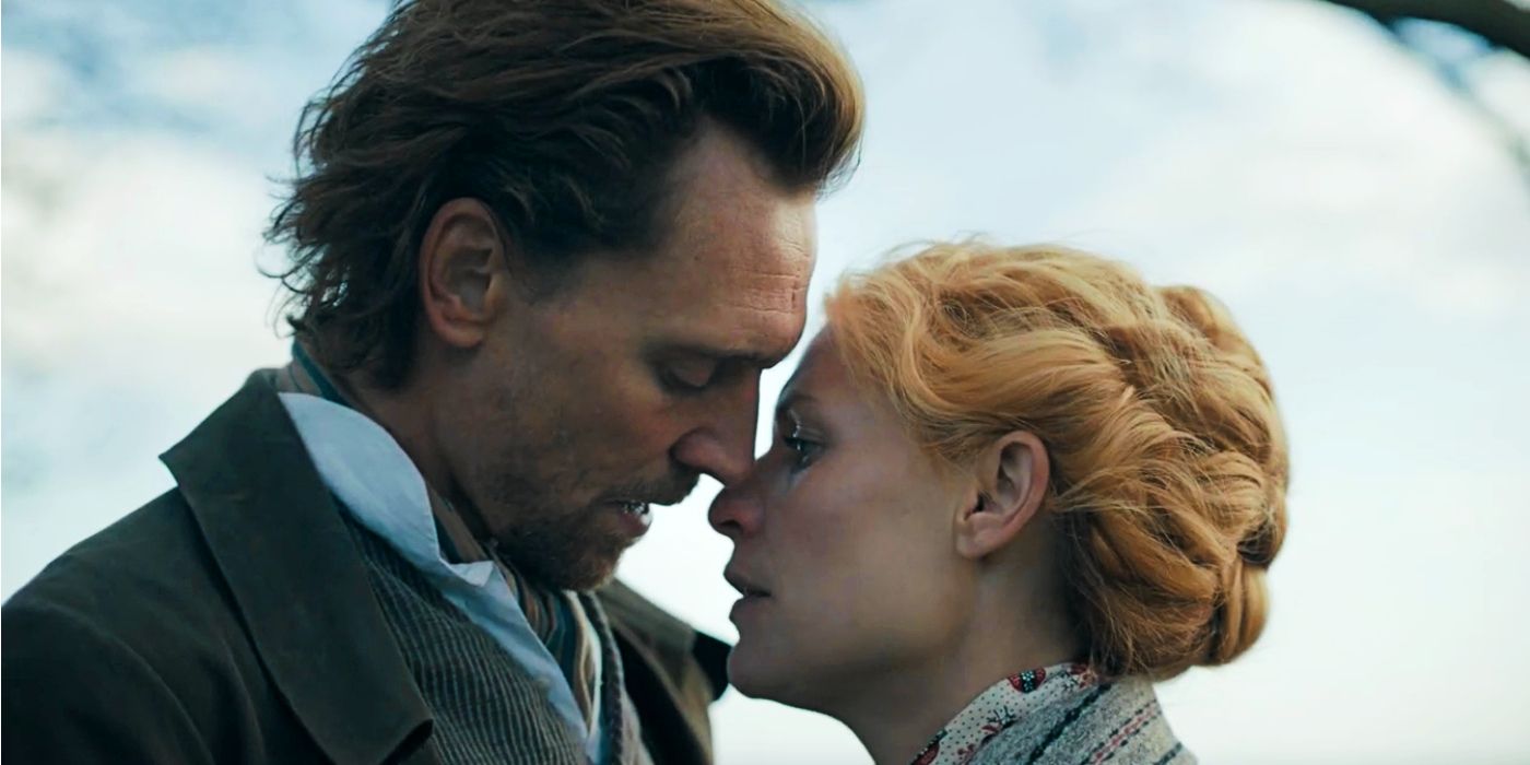 Tom Hiddleston and Claire Danes about to kiss in The Essex Serpen