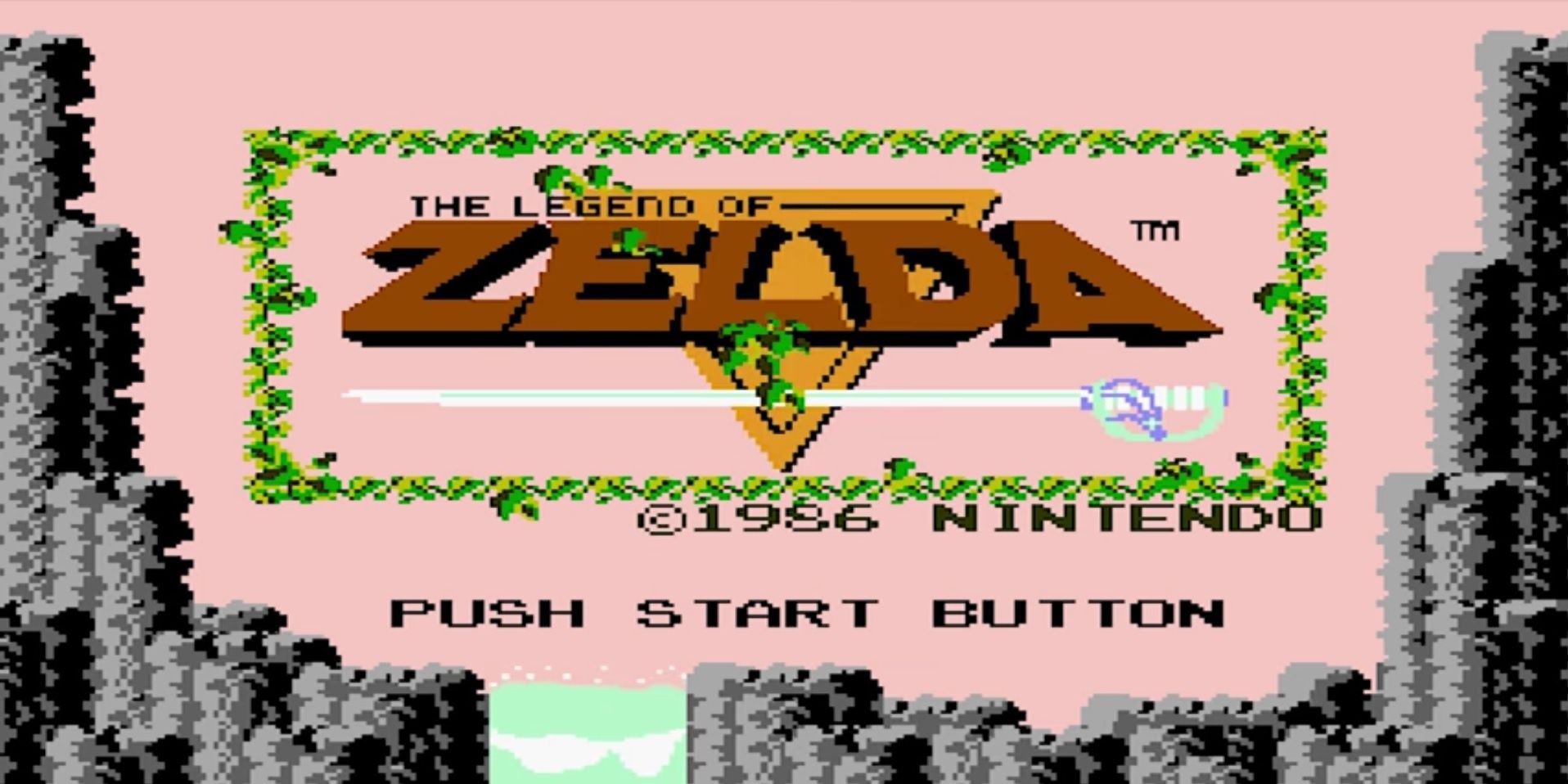 The Legend of Zelda on NES title screen
