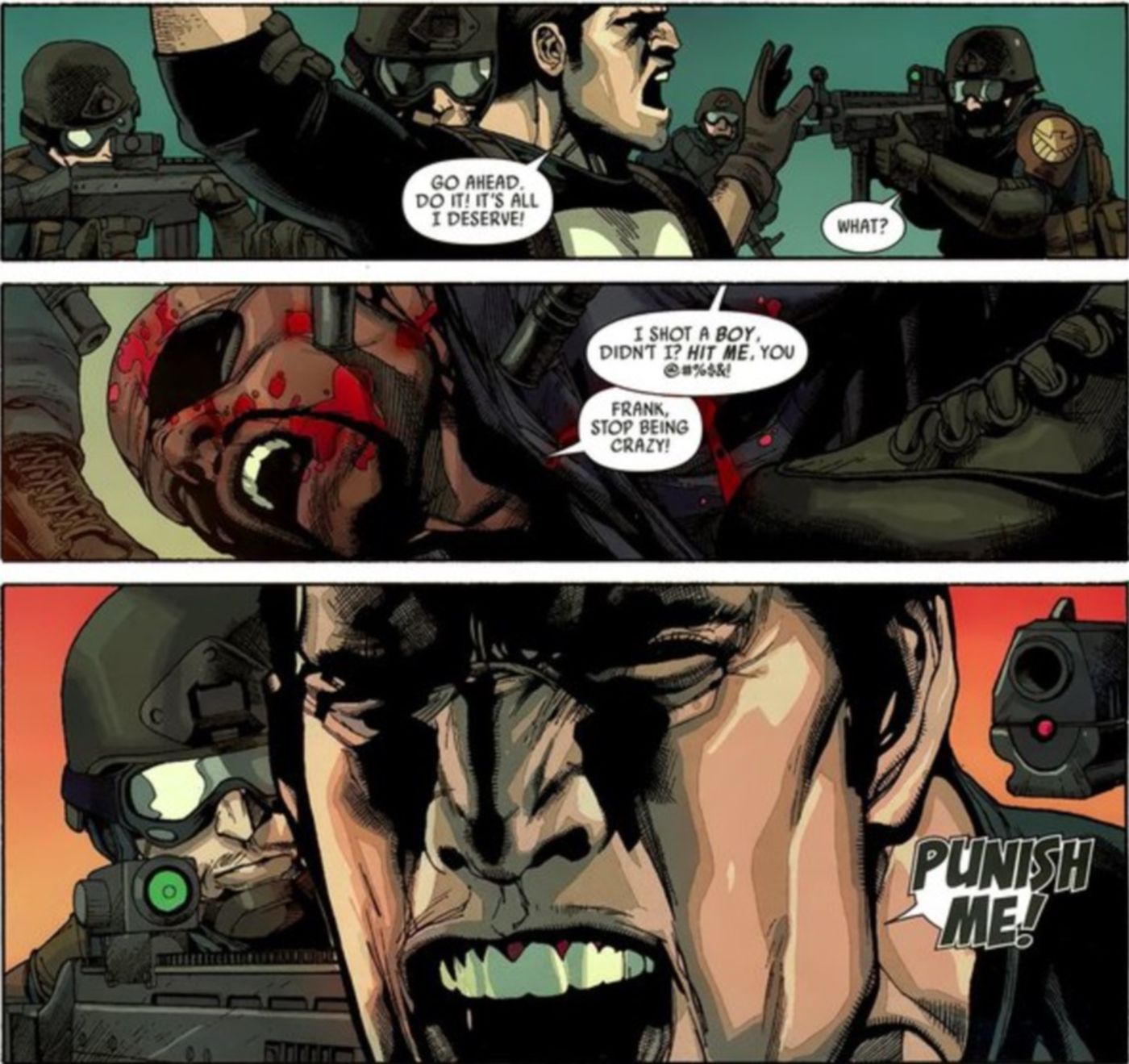The Punisher Shot Ultimate Spider Man Marvel Comics