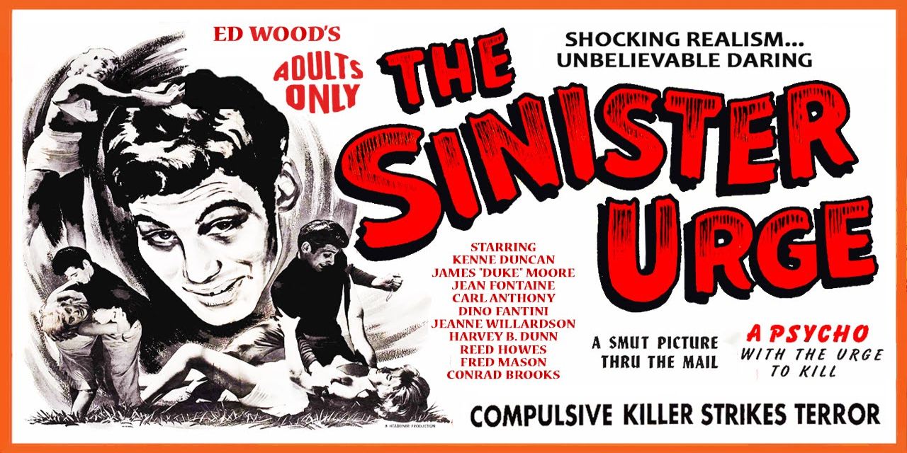 A poster from the 1960 Ed Wood film The Sinister Urge.