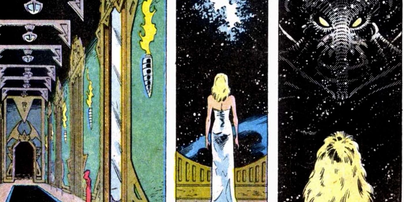 Topaz is called to the Dark Dimension in Marvel Comics.