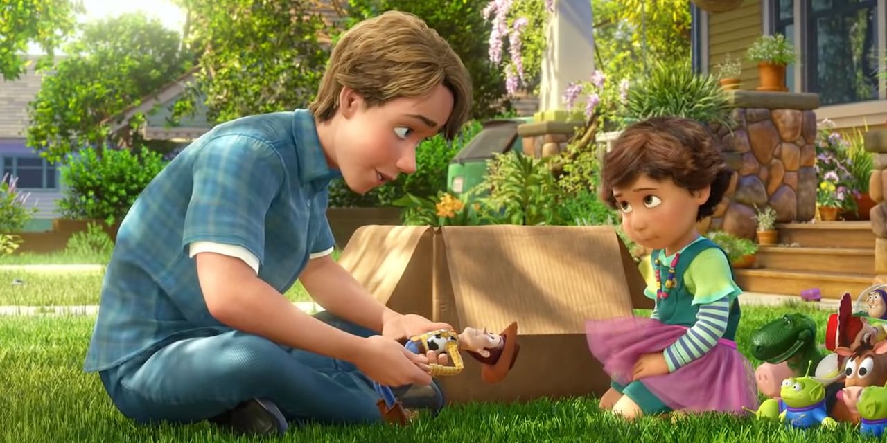 Andy giving his toys to Bonnie at the end of Toy Story 3.