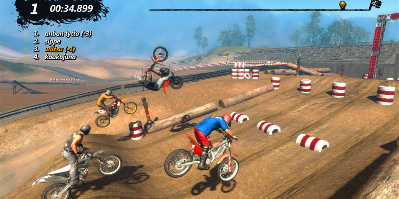 Screenshot of racers in Trials Evolution