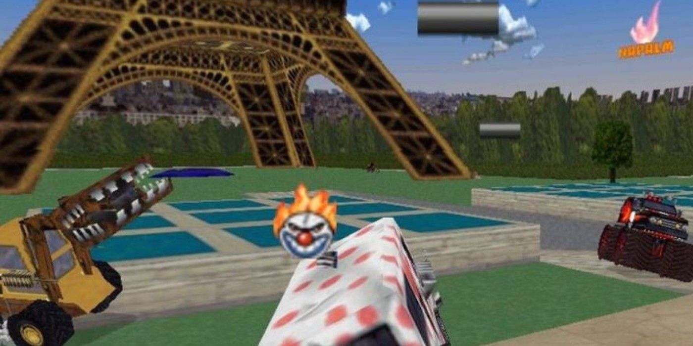 Twisted Metal 2 with the Eiffel Tower 