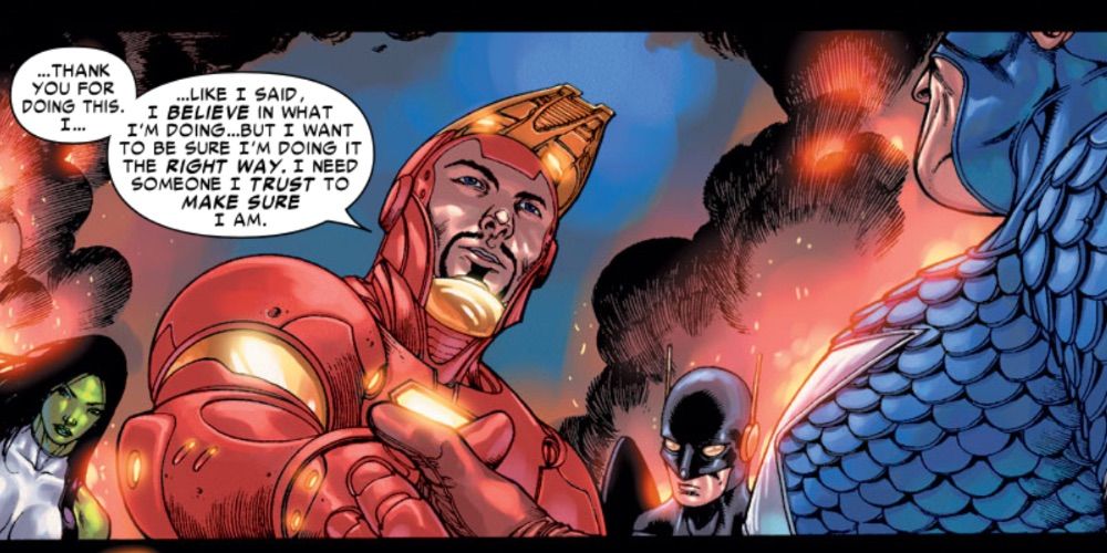 Captain America siding with Iron Man during Civil War in a What If? comic
