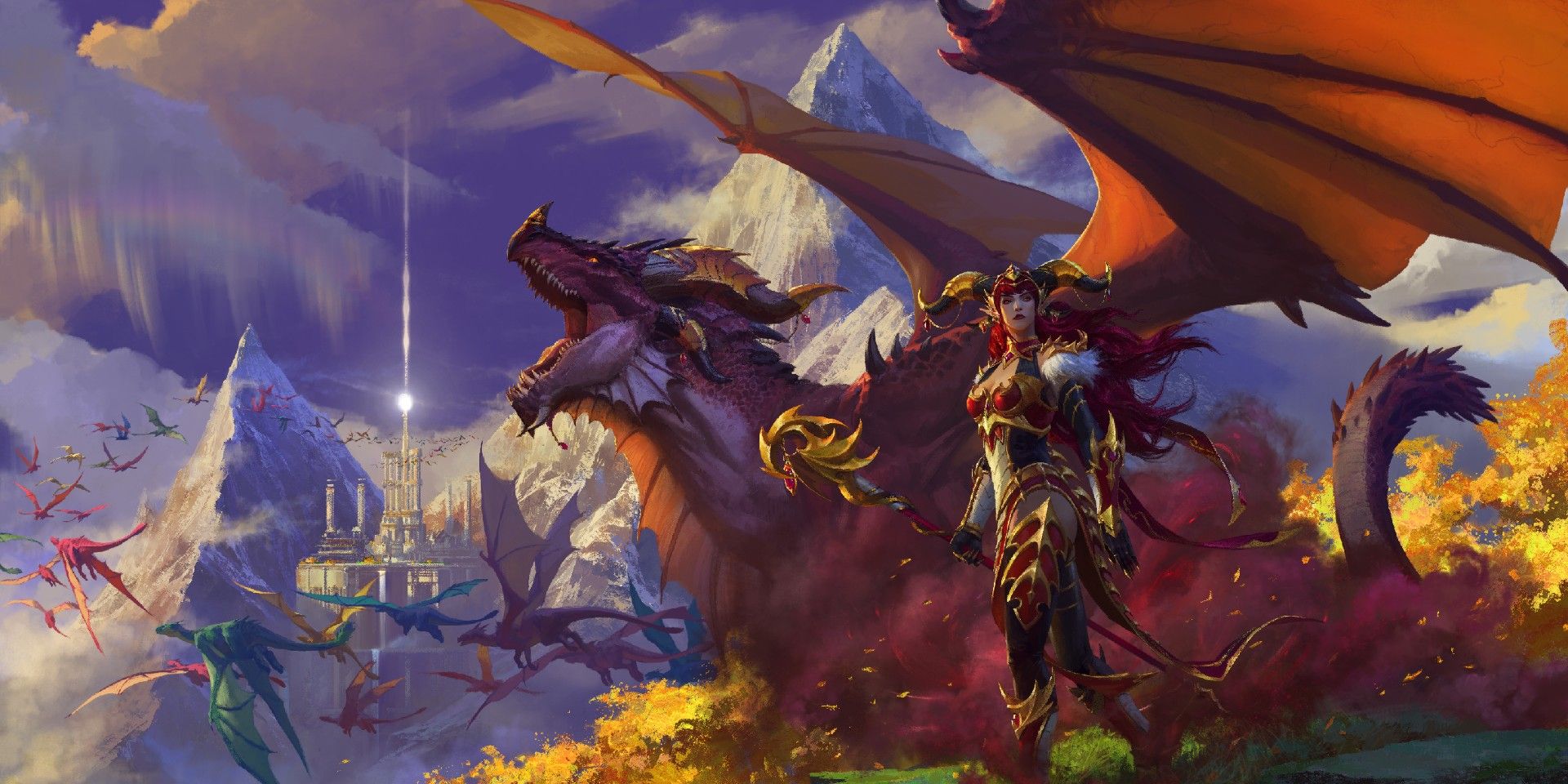 Official artwork for World of Warcraft's Dragonflight expansion.