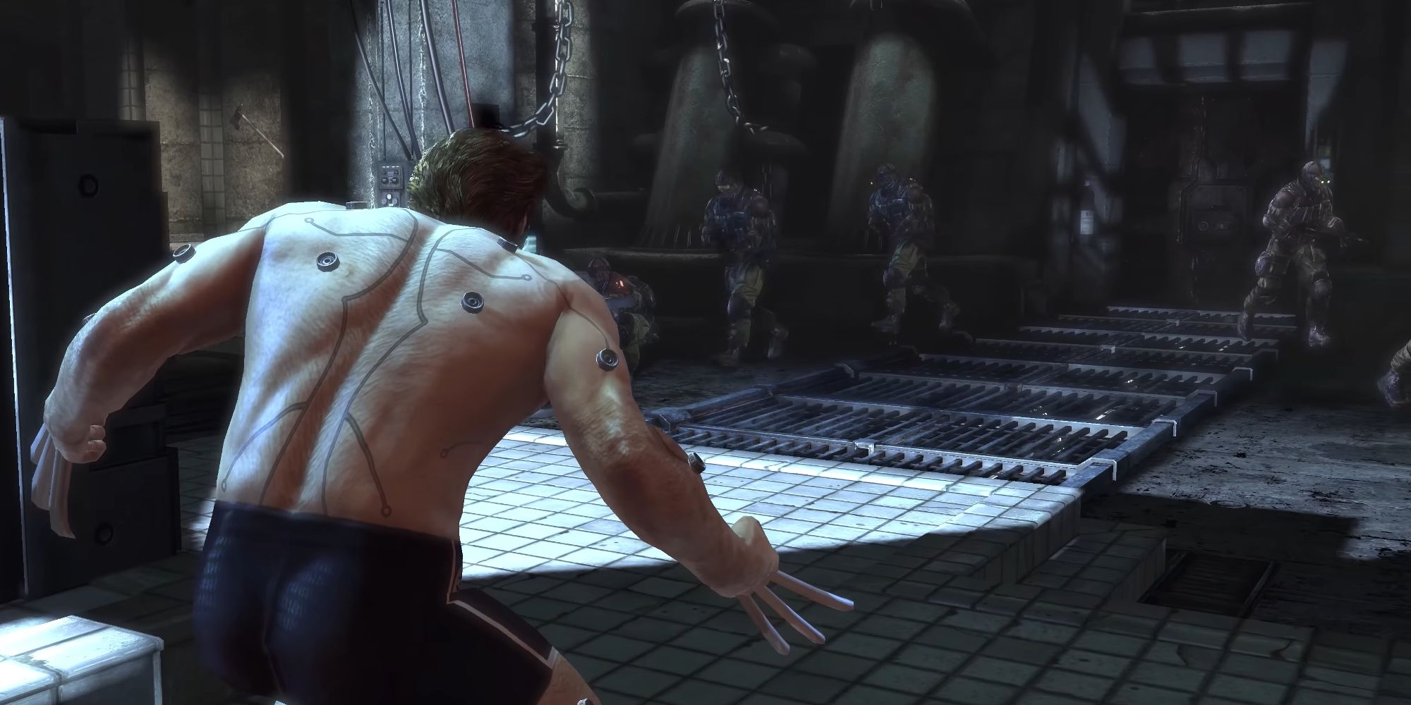 Wolverine escaping from Weapon X in X-Men Origins Wolverines game