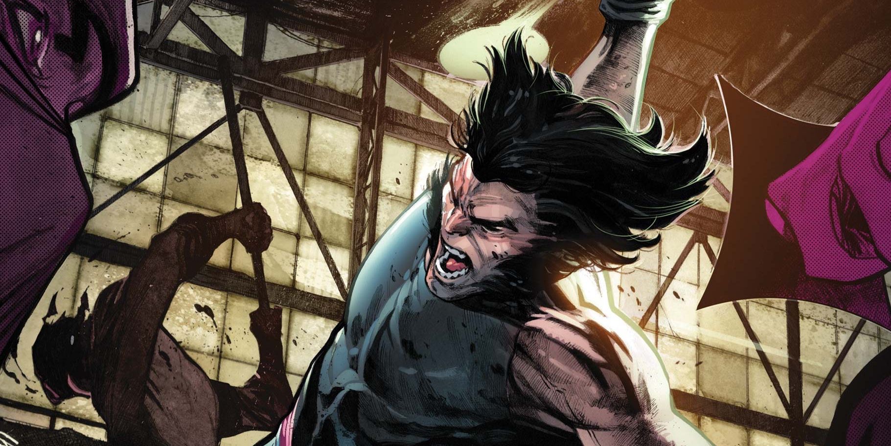 Wolverine fights Ninjas in variant cover for X Lives of Wolverine #5