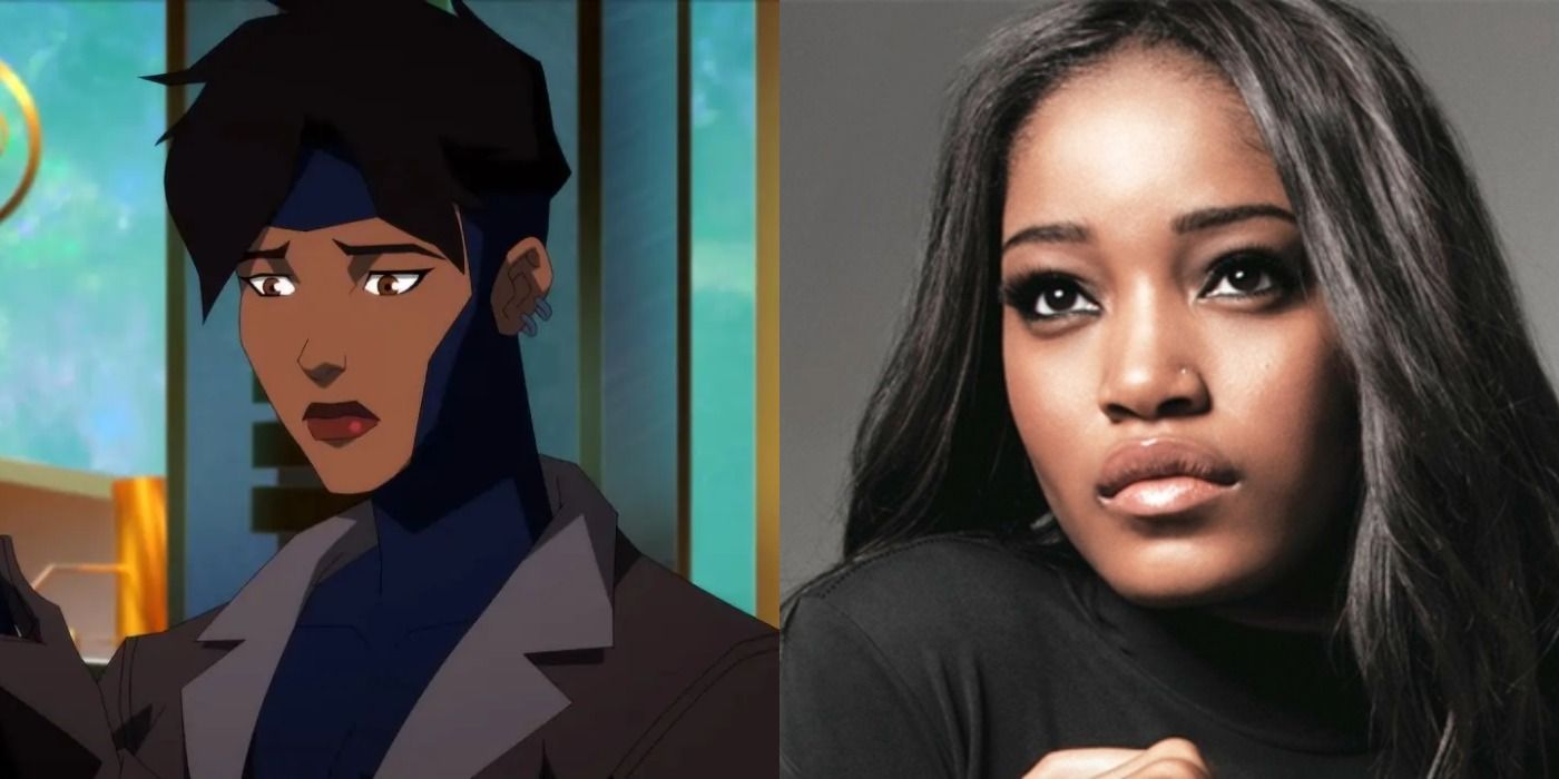 Split image showing Rocket from Young Justice and Keke Palmer.