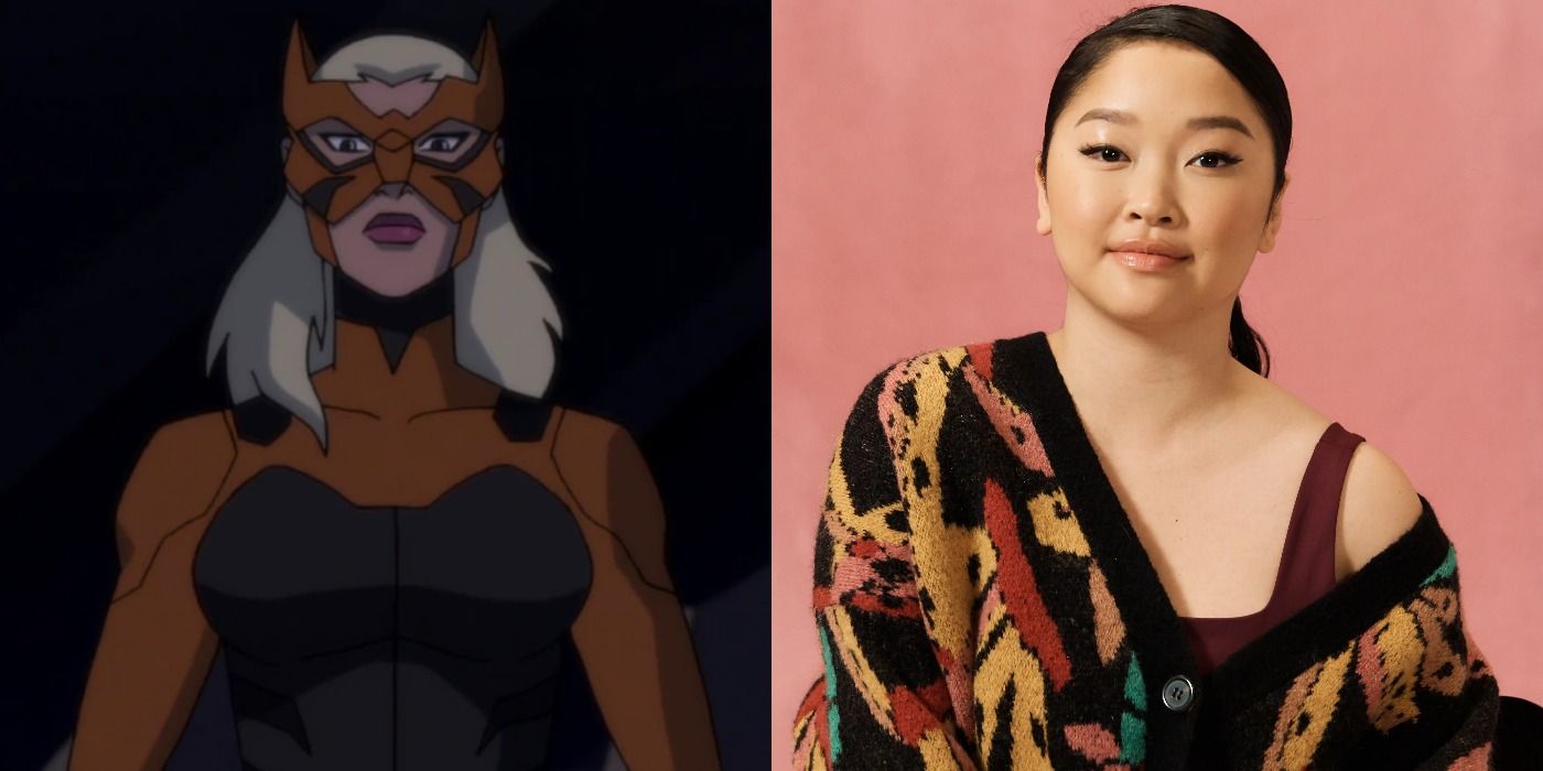 Split image showing Tigress from Young Justice and Lana Condor.