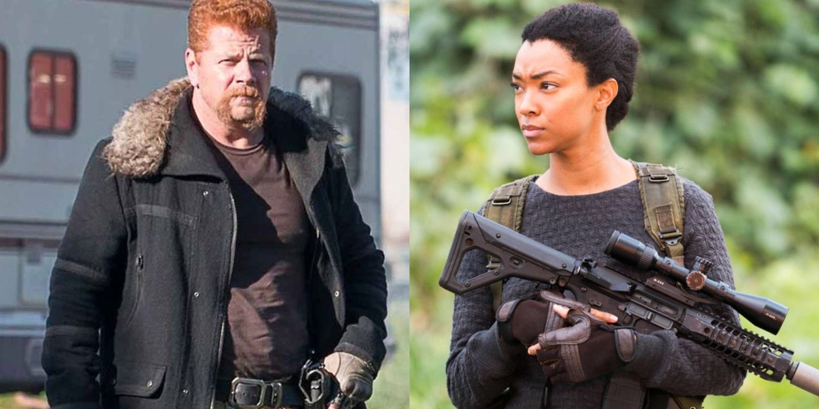 Abraham and Sasha from The Walking Dead. 