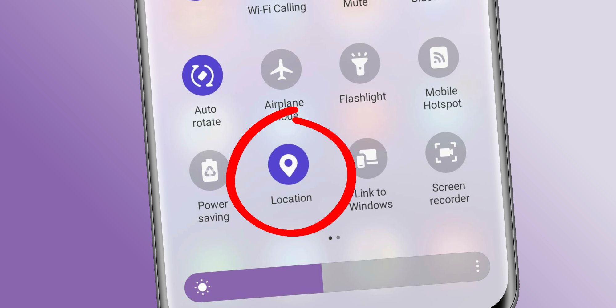 The GPS/Location toggle on an Android phone