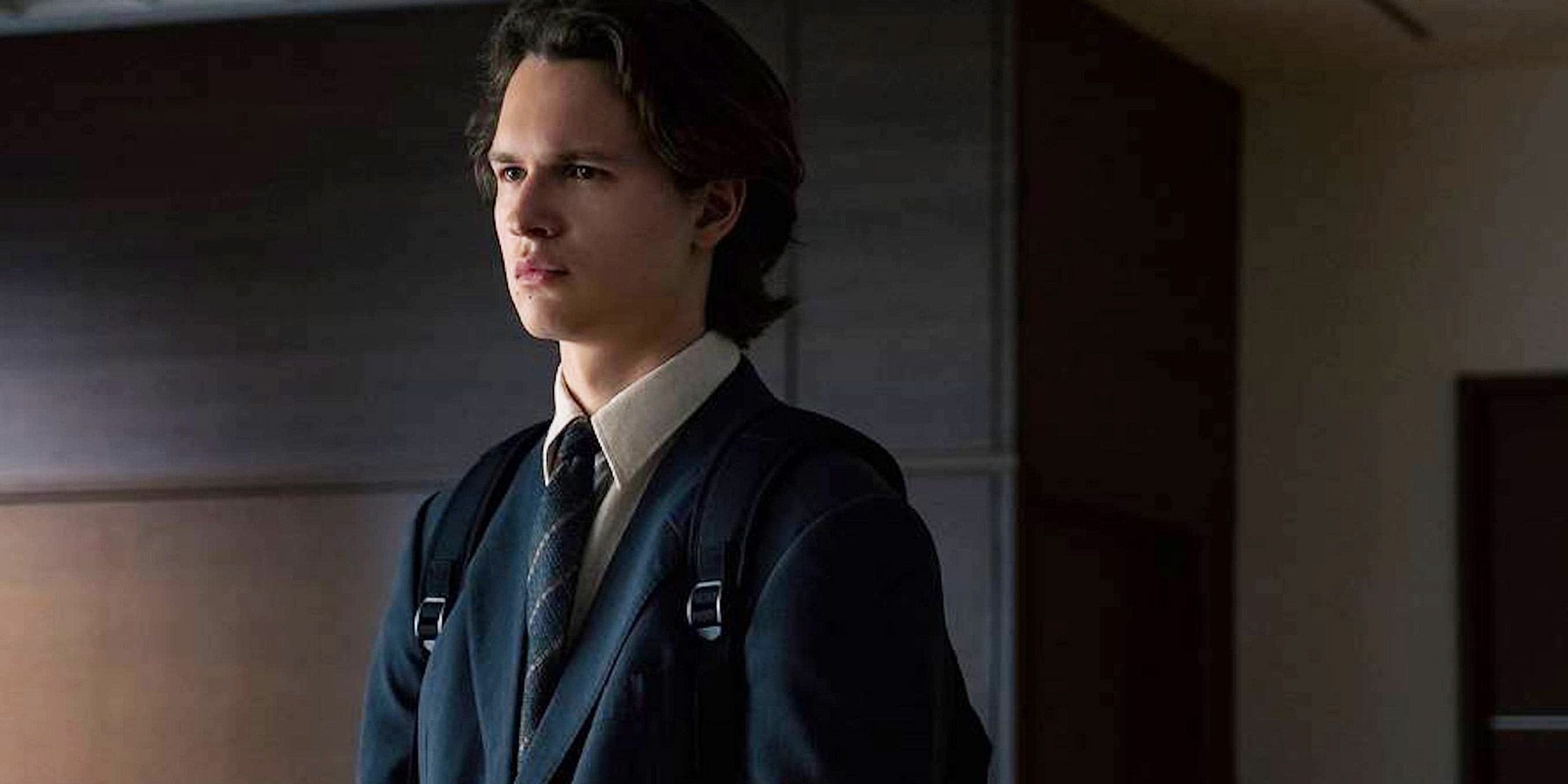 Ansel Elgort as Jake Adelstein in Tokyo Vice