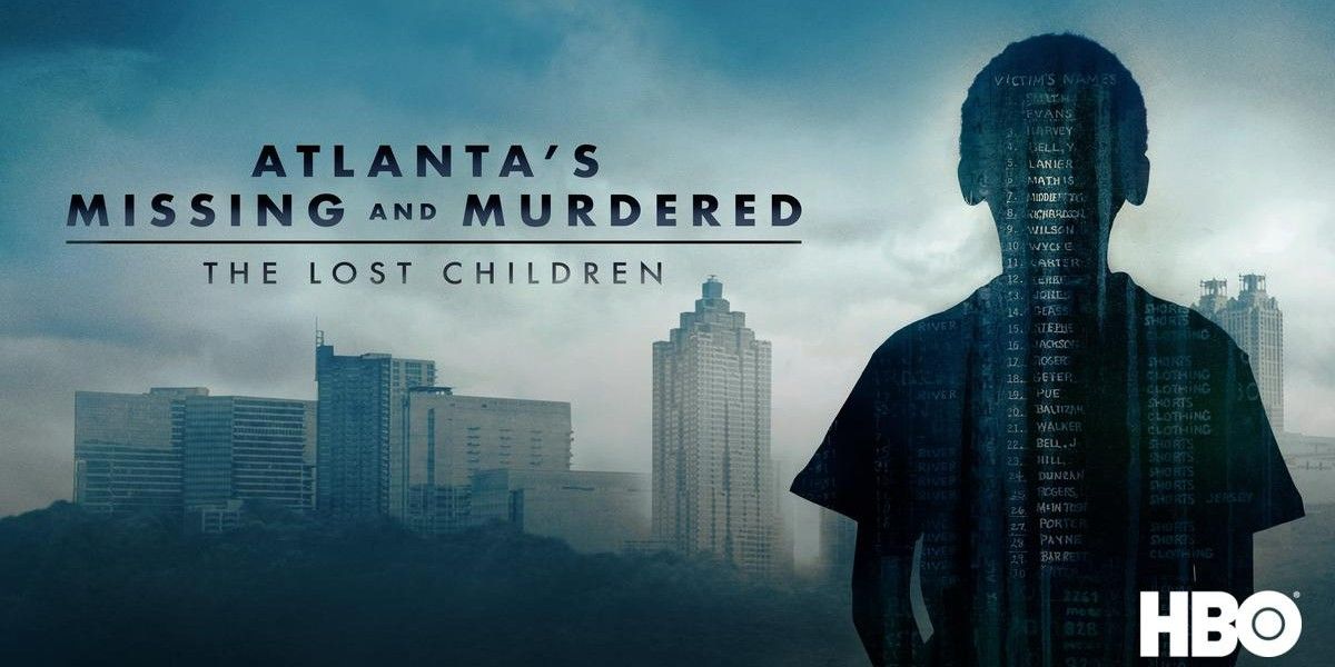 Atlanta's Missing And Murdered The Lost Children poster: the silhouette of a young boy against the Atlanta skyline