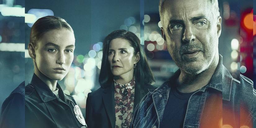 Characters from Bosch Legacy standing next to each other on the poster of Bosch Legacy