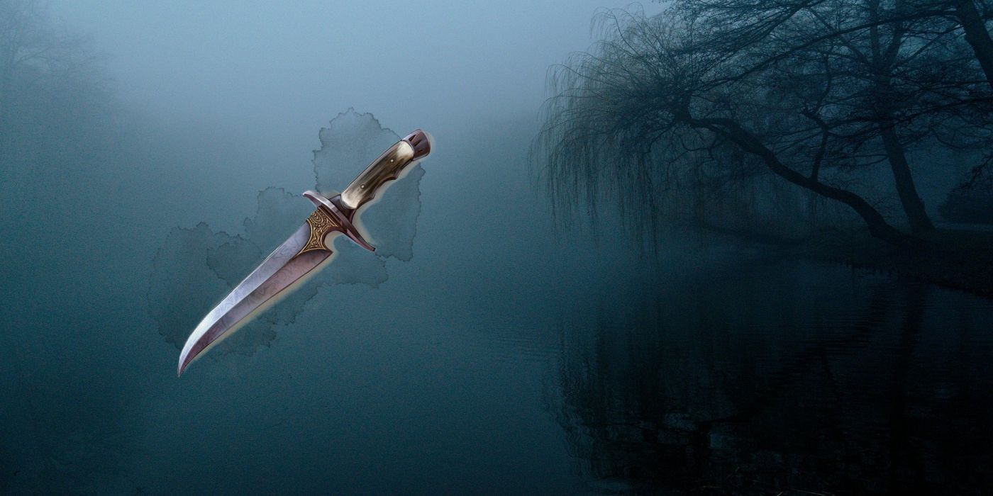 A magic dagger over a dark background